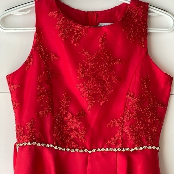 Tween Diva Kids Big Girls Sz 16 Red Lace High Low Formal Special Occasion Dress - Picture 3 of 16